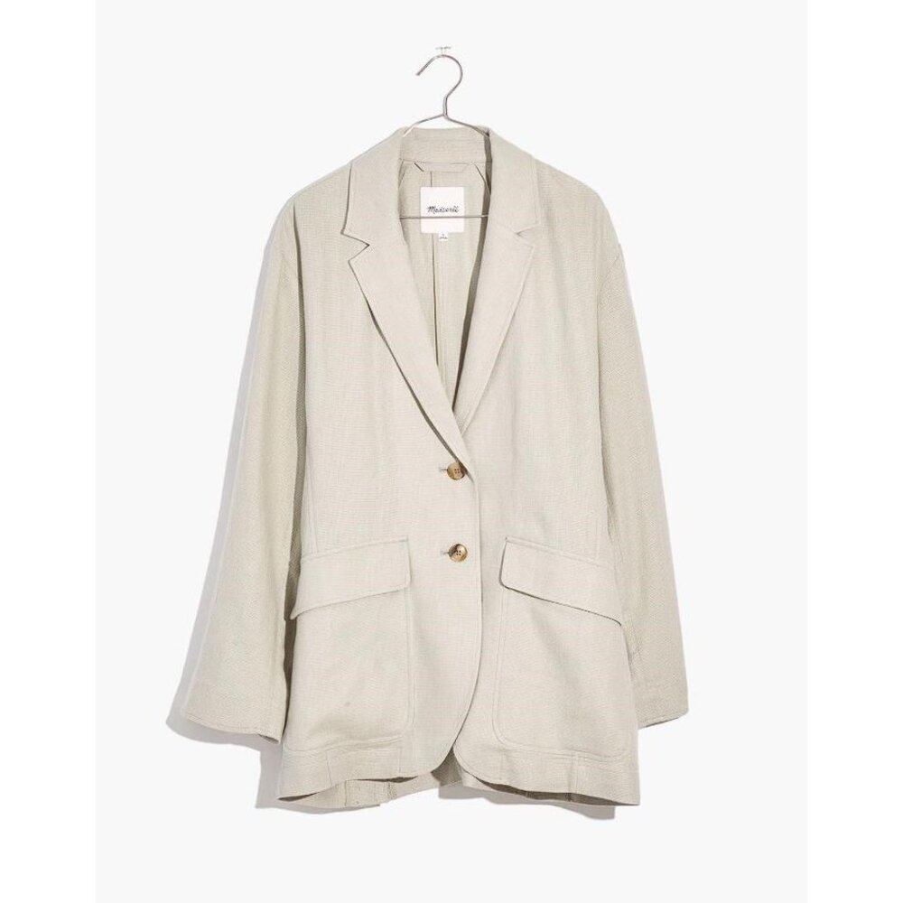 MADEWELL Women's Breezewoven Larsen Blazer Size S In Ashen Sage